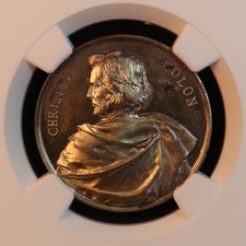 1892 Chicago World's Columbian Expo, Christov Colon Medal -NGC MS62 Rare Issue picture