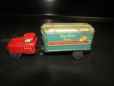 VINTAGE STAR-KIST TUNA TIN FRICTION TOY TRUCK AND TRAILER picture