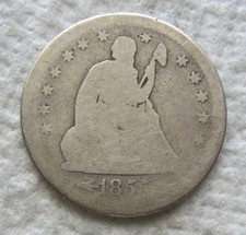1855-S Seated Liberty Silver Quarter Rare Key Date San Francisco Mint Cleaned picture