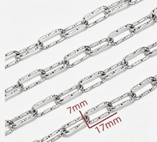 3meters Silver Textured Link Connect Chain Findings 7x17mm picture