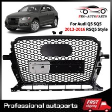 ✅RSQ5 Style Glossy Black Front Grille Grill For Audi Q5 SQ5 2013-2017 Chrome New picture