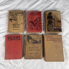 Lot Of 6 Zane Grey Vintage Hardcover Books Rare Early 1900s Antique Mixed Novels picture