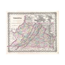 Colton's 1855 Virginia Map Showing Early County Lines and Cities picture