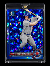 PETE CROW-ARMSTRONG ROOKIE BLUE ATOMIC REFRACTOR Holo Topps Chrome RC Card CUBS picture