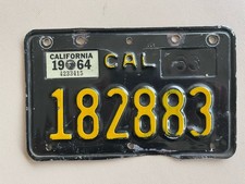 1963 California Motorcycle License Plate 1964 Tab Tag Sticker picture