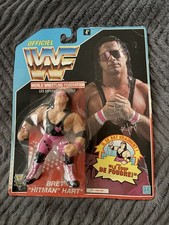 Vintage WWF Bret Hitman Hart Hasbro 1992 Series 4 Wrestling Figure FRENCH mOC picture