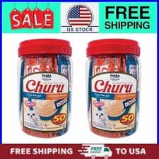 INABA Churu Creamy, Lickable Wet Cat Treats 0.5 oz, 50 Tubes, Tuna &Chicken x2P picture
