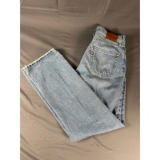 Levis Premium 501 90s Jeans Light Wash Blue High Rise Straight Leg W27 L32 picture