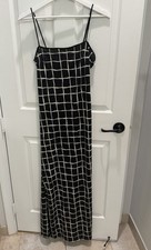 Vintage Jessica McClintock 1990s Black & White Sequin Checkered Gown Sz 6 USA picture