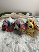 Applause Hush Puppies Dog Beanbag Plush Lot of 3 Vintage 1992 w/ Tags picture