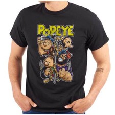 Cool Popeye Olive Oyl Wimpy Bluto Anchor Womens or Mens Crewneck T Shirt Tee picture