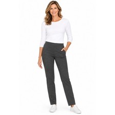 J. Jill Ponte Slim Leg Pants Women Small Petite Gray Elastic Waist Pockets picture