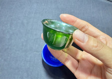 AAAA+ Handmade Green Star Sapphire Lab-Created Classic Corundum Sapphire Tea Cup picture
