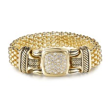 Pave Crystals Designer Inspired Statement Popcorn Chain Bracelets Women Jewelry picture