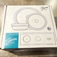 Fiesta Bistro Coupe Turquoise 3-Piece Place Setting Dinner Set Microwave Safe picture