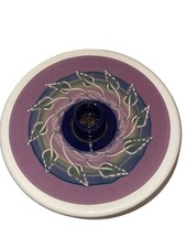Nice Ikebana Ware Studio Pottery Flower Frog Purple 12