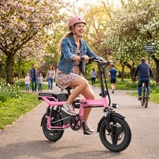 Peak 750W Folding Electric Bike for Adults, 14'' Commuter Teens EBike 48V 24MPH picture