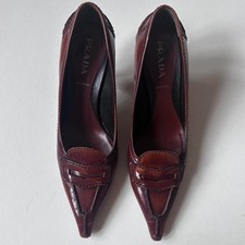 Vintage burgundy Prada pumps size IT 36 excellent condition pointed toe picture
