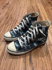 Vintage 1990s Blue Camo Converse All Star High Top Chuck Taylors Men's Size 4.5 picture