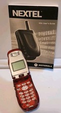MINT Motorola Nextel i60c Limited Edition Burgundy Red Flip  Phone w/Manual picture