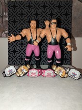 1987 Jim Bret Hart Foundation Wwe Wwf LJN Big Rubber Figure and 6 Custom Belts picture