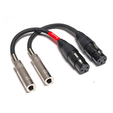 XLR Female to 1/4 Inch TRS Female Adapter Cable, 6 Inch, 2 Pack picture