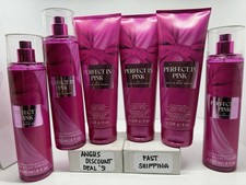 Bath & Body Works 6PCS PERFECT IN PINK Body MIST  & HYDRATION  BODY CREAM, 8oz. picture