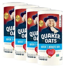 (4 Pack)Quaker Quick 1 Minute Oats, Oatmeal, Quick Cook, 42 oz Canister Dry Oats picture