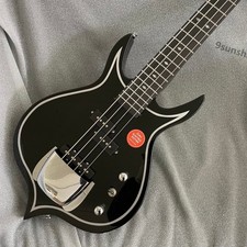 Black Gene Punisher Electric Bass Guitar 4 String  Chrome Parts fast ship picture