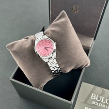 New w/box Bulova Sutton Diamond Pink Dial Women's 28mm Quartz Watch 96P249 picture
