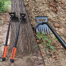 1pc 2-in-1 Garden Weed Shovel Rake Stainless Steel Dual Head Weeding Hand Tool picture