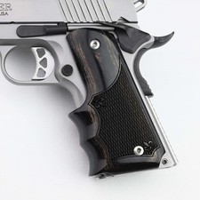 Altamont Full Size 1911 Wood Fingergroove Grips Ambi Safety Silverblack picture