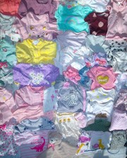 Huge Baby Girl clothing lot size newborn Nwot gowns sleepers outfits bibs mitten picture