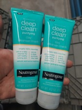 2X Neutrogena Deep Clean Purifying Clay Face Mask & Facial Cleanser 4.2oz EXP picture