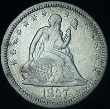 1857-O Seated Liberty Quarter 25C  XF Better Date - 24352 picture