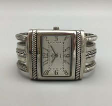 Premier Designs Watch Women 31mm Silver Tone Open Cuff Band New Battery picture