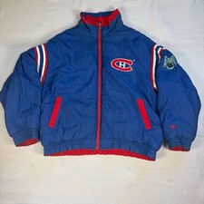 Vintage 90s Montreal Canadiens Reversible NHL Puffer Jacket Pro Player Hockey XL picture