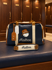 Malbon Golf Blue Weekender Duffel Bag w/ Strap & Tag -  picture