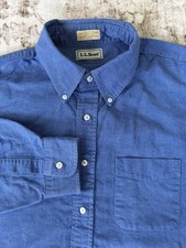 Vtg LL Bean Oxford Shirt Mens 2XL Blue Made In USA Ivy Single Needle Tailoring picture