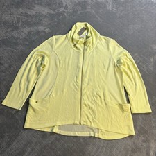 Chico's Zenergy Light Yellow Jacket Mesh Detail w/ Pockets Large Chico's Size 4 picture