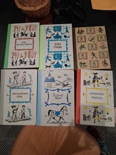VTG Junior Deluxe Edition Books Lot 5 Children's Classics + Treasure Island Vtg picture