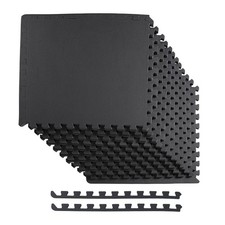 BalanceFrom Fitness 48 Sq Ft Interlocking EVA Foam Exercise Mat Tiles, Black picture
