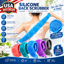 Silicone Body Back Scrubber Double Side Bathing Brush For Skin Deep Cleaning picture