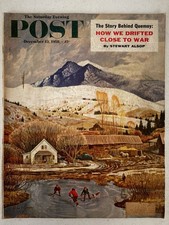 DEC 13 1958 SATURDAY EVENING POST magazine OUTDOOR HOCKEY Christmas Ads picture