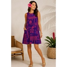 Vintage 70s Liberty House of Hawaii Hawaiian A-Line Dress Size 12 picture