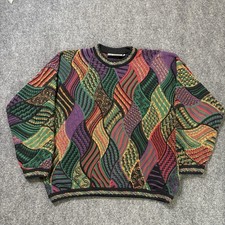 Vintage Tundra Canada Bachrach Sweater Mens XL Multicolor Pullover Geometric picture