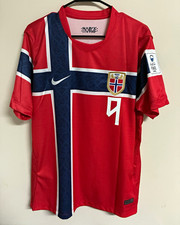 Norway Home Jersey #9 World Cup Soccer Jersey Football Shirt 2026 Red MENS LARGE picture