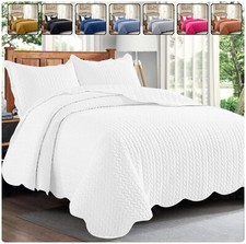 Luxury Bedspread Bedding Set 3 Piece Quilted Coverlet Bed Throw Queen King Size picture