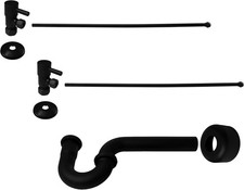 Westbrass A1838QRL-62 Matte Black Pedestal Sink P Trap Supply Line Kit picture