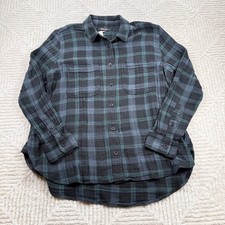 Madewell Sunday Flannel Shirt Women's M Green Black Plaid NWT NC855 Cabin Grunge picture